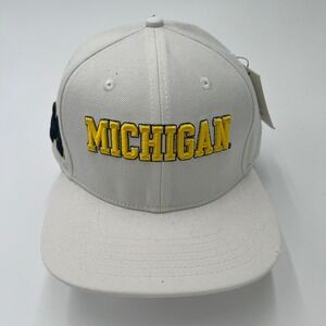 Pro Standard Michigan Wolverines Snapback Hat White Navy Yellow